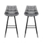 Artiss 2x Bar Stools Velvet Chairs Grey