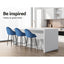 Artiss 2x Bar Stools Velvet Swivel Metal Legs Blue