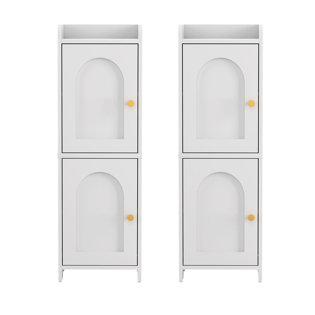 Artiss 2x Bathroom Storage Cabinet 2-Tier Slim Toilet Organizer Adjustable White