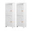 Artiss 2x Bathroom Storage Cabinet 2-Tier Slim Toilet Organizer Adjustable White