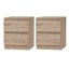 Artiss 2x Bedside Table 2 Drawers - PEPE Oak