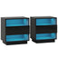Artiss 2x Bedside Table LED with 2 Shelves - HANA Black