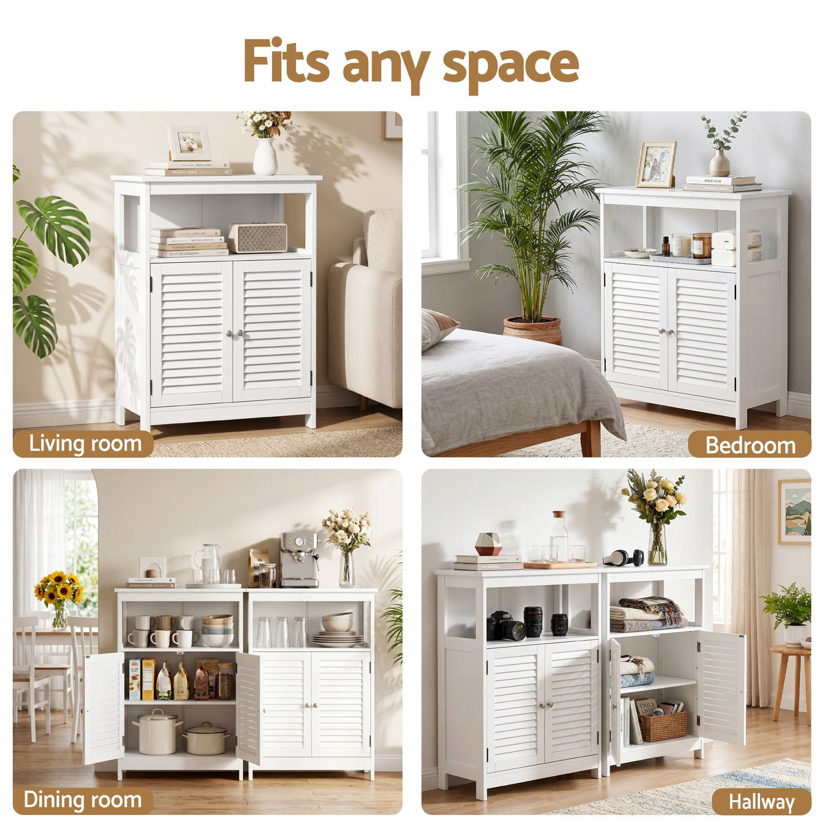 Artiss 2x Buffet Sideboard Cabinet Server Cupboard Kitchen Bathroom Storage IVOR