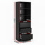 Artiss 2x Chest of 3 Drawers Tallboy Cabinet Black