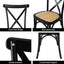 Artiss 2x Dining Chairs Rattan Wooden Kitchen Accent Chair Cafe Lounge Rubber Wood