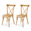 Artiss 2x Dining Chairs Rattan Wooden Kitchen Accent Chair Cafe Lounge Rubber Wood