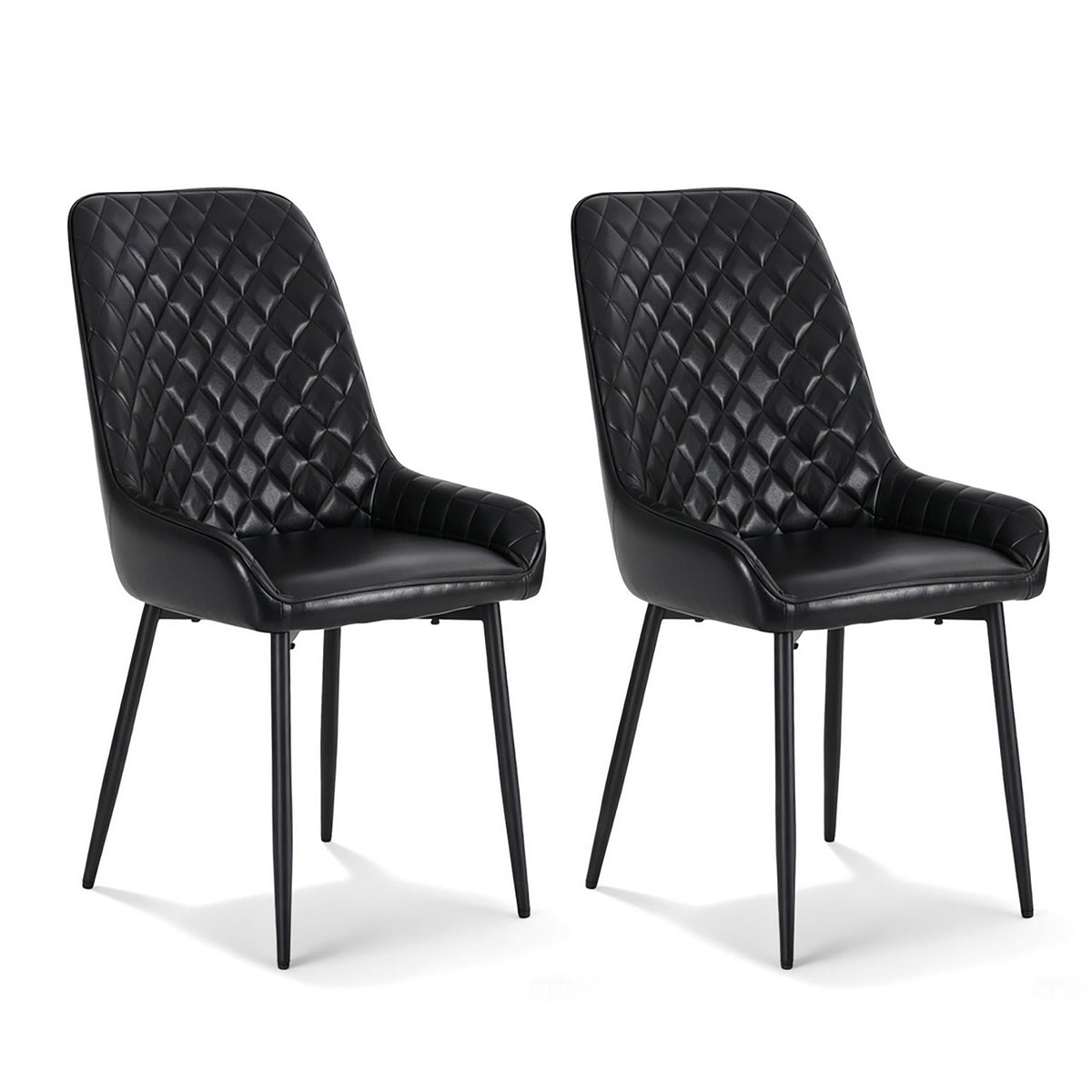 Artiss 2x Dining Chairs Retro PU Leather Kitchen Lounge Cafe Accent Chair Black