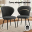 Artiss 2x Dining Chairs Sherpa Boucle Wing Back Grey