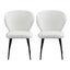 Artiss 2x Dining Chairs Sherpa Boucle Wing Back White