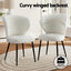 Artiss 2x Dining Chairs Sherpa Boucle Wing Back White
