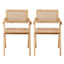 Artiss 2x Dining Chairs Wooden Rattan Seat Rubber Wood Frame