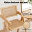 Artiss 2x Dining Chairs Wooden Rattan Seat Rubber Wood Frame