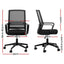 Artiss 2x Ergonomic Office Chair Mesh Mid Back Home Office Desk Chairs with Lumbar Support Black