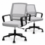 Artiss 2x Ergonomic Office Chair Mesh Mid Back Home Office Desk Chairs with Lumbar Support Grey