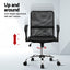 Artiss 2x Mesh Office Chair Mid Back Black