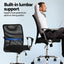 Artiss 2x Mesh Office Chair Mid Back Black