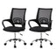 Artiss 2x Mesh Office Chair Mid Back Black