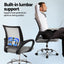 Artiss 2x Mesh Office Chair Mid Back Grey