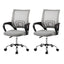 Artiss 2x Mesh Office Chair Mid Back Grey