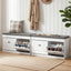 Artiss 2x Shoe Bench Set Flip Drawer White