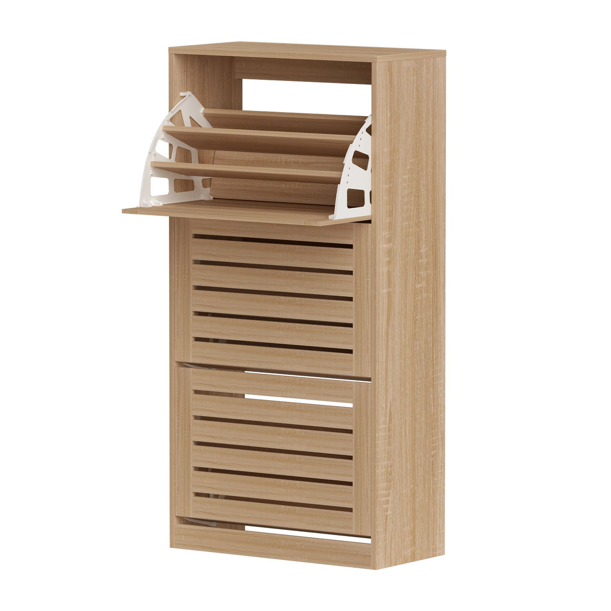Artiss 2x Shoe Cabinet Storage Organiser 3 Flip Drawer Pine