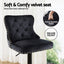 Artiss 2x Velvet Bar Stool Adjustable Height Nailhead Trim Kitchen Counter Stool