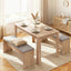 Artiss 3 Piece Dining Sets, 120cm Wooden Dining Table and 2 Upholstered Chairs Set, Space-Saving Modern Kitchen Dining Suite for Home Apartment (Oak)
