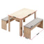 Artiss 3 Piece Dining Sets, 120cm Wooden Dining Table and 2 Upholstered Chairs Set, Space-Saving Modern Kitchen Dining Suite for Home Apartment (Oak)