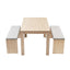 Artiss 3 Piece Dining Sets, 120cm Wooden Dining Table and 2 Upholstered Chairs Set, Space-Saving Modern Kitchen Dining Suite for Home Apartment (Oak)