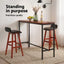 Artiss 3Pcs Bar Table and Stools Set Dining Desk Kitchen Chairs Cafe Pub Wood