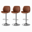 Artiss 3X Bar Stools Bentwood Adjustable Kitchen Counter Chair PU Leather Brown
