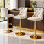 Artiss 3x Bar Stools Counter Chair Kitchen Adjustable Nailhead Trim Velvet Ivory