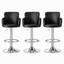 Artiss 3x Bar Stools Counter Chairs Swivel Adjustable Tub PU Leather Black