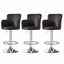Artiss 3x Bar Stools Counter Chairs Swivel Adjustable Tub PU Leather Brown