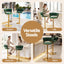 Artiss 3x Bar Stools Gas Lift Adjustable Velvet Woven Backrest Vivien Green