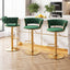 Artiss 3x Bar Stools Gas Lift Adjustable Velvet Woven Backrest Vivien Green