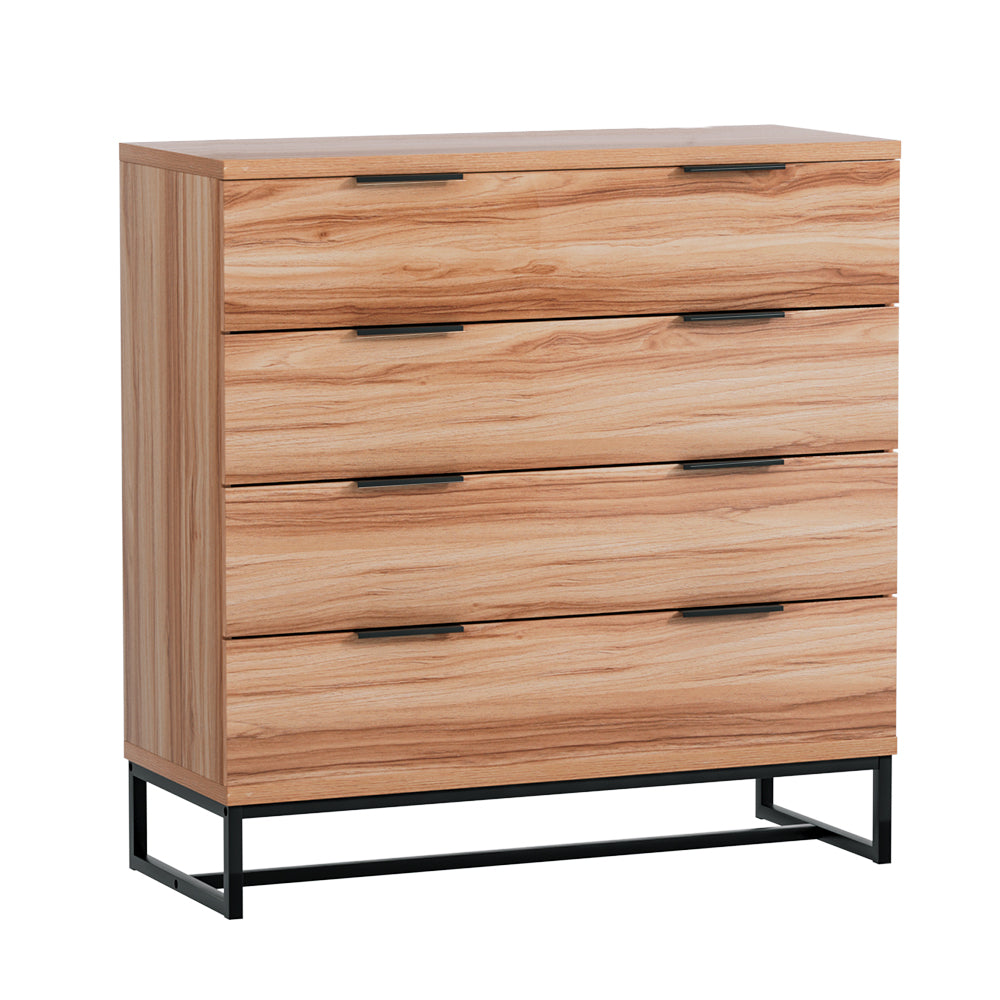 Artiss 4 Chest of Drawers Tallboy - NOCHE Rust Wood