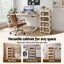 Artiss 4-Tier Foldable Storage Cabinet Stackable Box Clear Magnetic Door White
