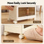 Artiss 4-Tier Foldable Storage Cabinet Stackable Box Clear Magnetic Door White