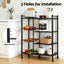 Artiss 4-Tier Kitchen Rack Microwave Bakers Storage Shelf with 3 Baskets Wheels