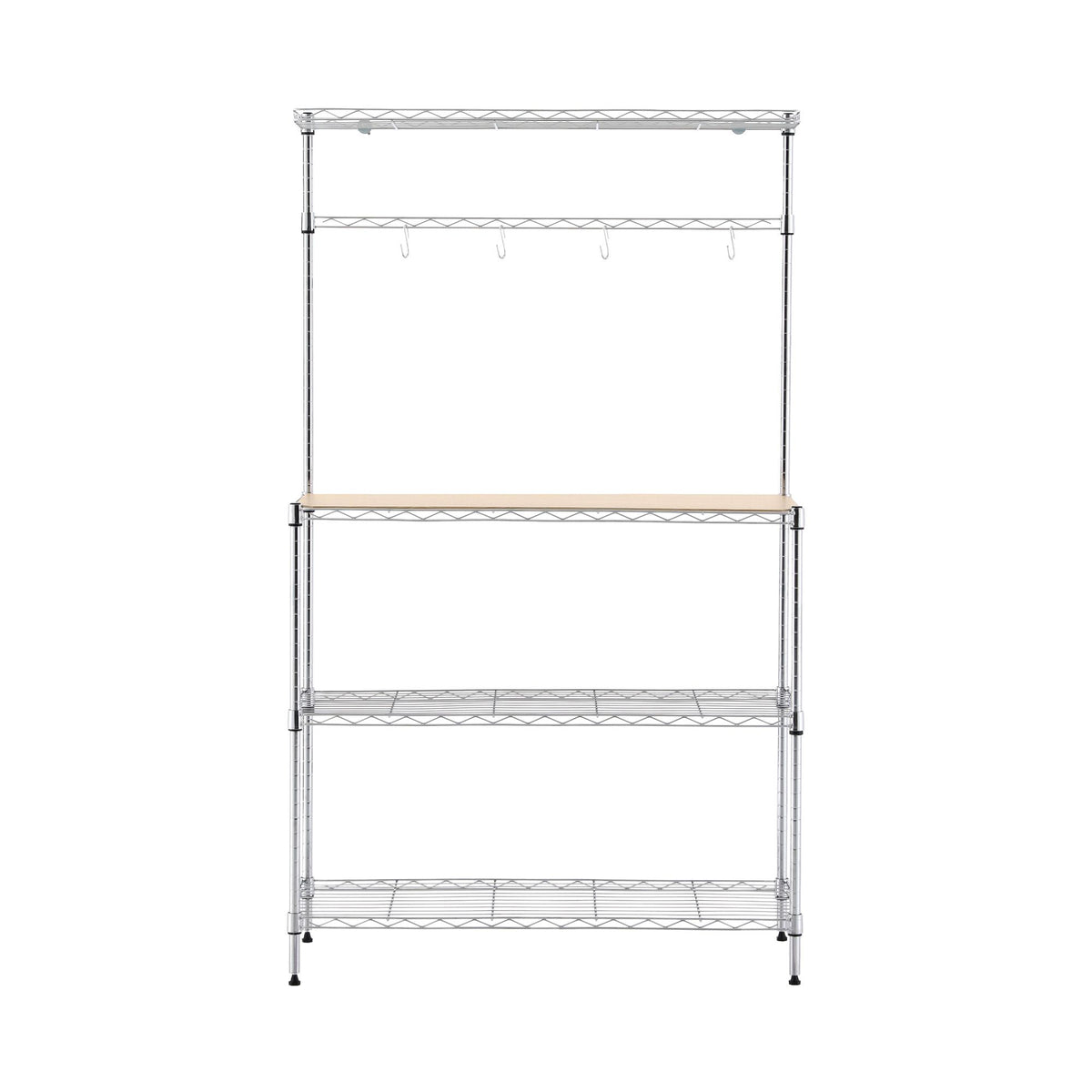 Artiss 4-Tier Metal Kitchen Rack Shelf Silver Storage Shelves Organizer Microwave Stand 90cmx151cm