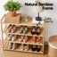Artiss 4 Tier Shoe Rack Bamboo Storage Organiser Pine
