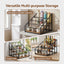 Artiss 4-Tier Wine Rack Tabletop Countertop Wine Bottle Holder 16 Bottles Freestanding Black & Wood