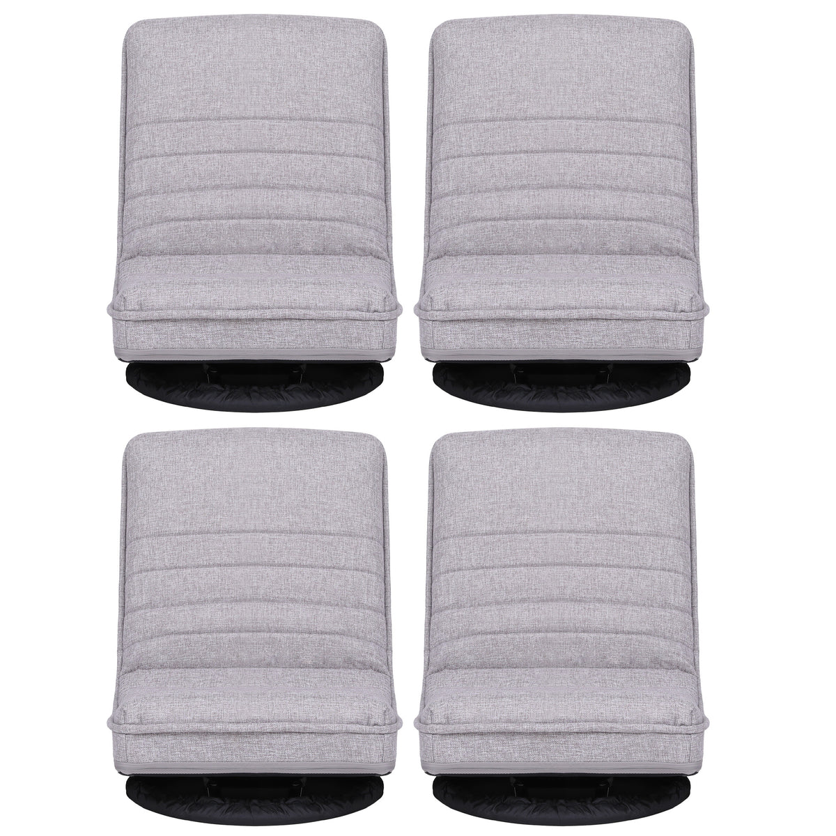 Artiss 4PCS Swivel Floor Chair 360 Adjustable Foldable Lounge Seat Floor Sofa Chair Grey