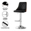 Artiss 4X Bar Stool Wood Swivel Adjustable Kitchen Counter Stool Leather Black