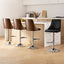 Artiss 4X Bar Stool Wood Swivel Adjustable Kitchen Counter Stool Leather Black