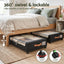 Artiss 4X Under Bed Storage Containers 48L Clothes Organiser Wheels Oxford Black