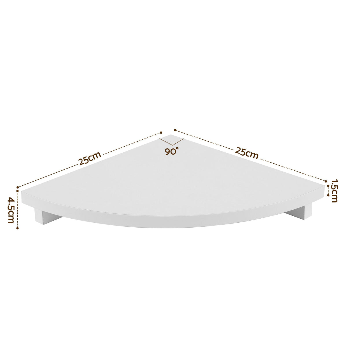 Artiss 4pc Corner Floating Wall Shelf Wall Mounted Display Rack Round Edge White