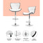 Artiss 4x Bar Stools Gas Lift Leather Seat White