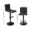 Artiss 4x Bar Stools Gas Lift Linen Fabric Black